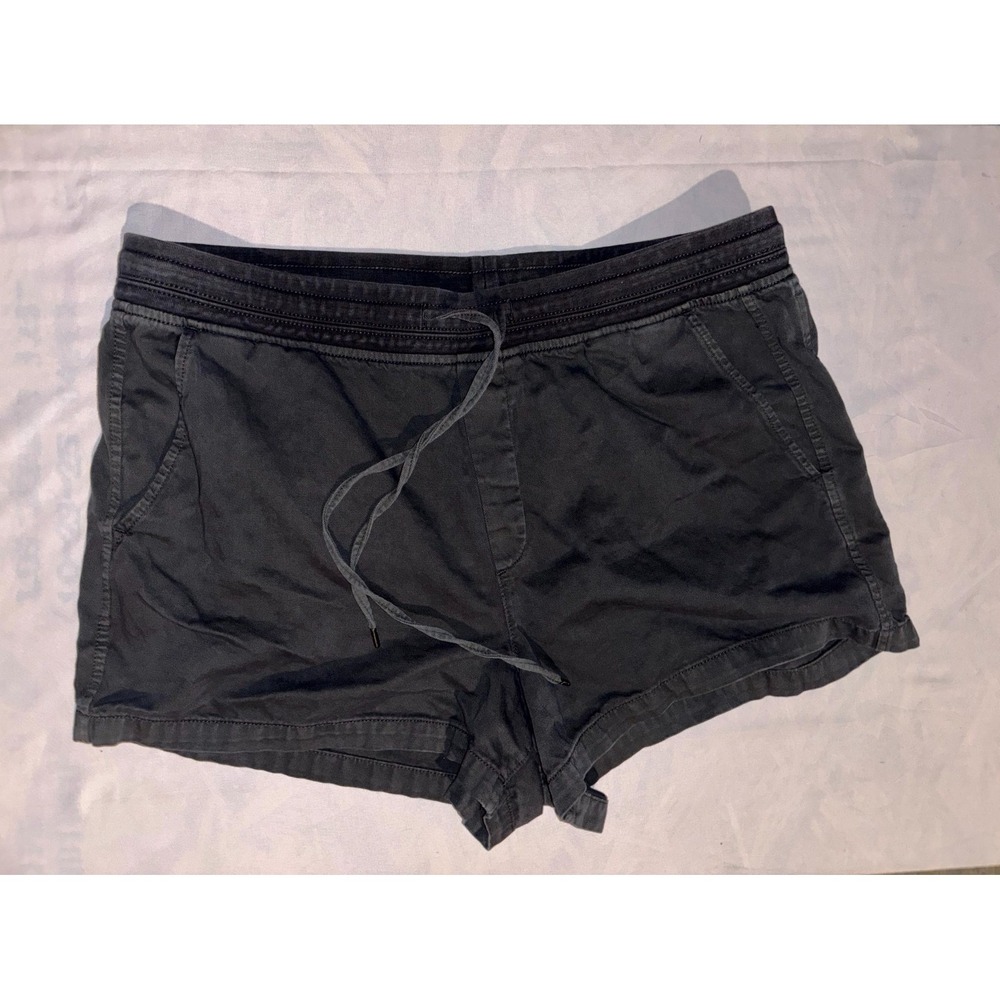 Gap Rib Pull On Chino Shorts Womens XL Washed Black Cotton Drawstring Casual